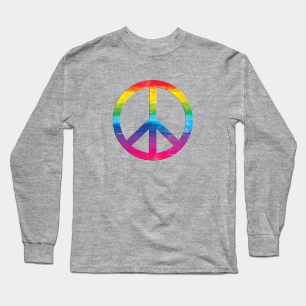 rainbow peace sign Long Sleeve T-Shirt by rclsivcreative